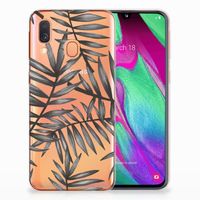 Samsung Galaxy A40 TPU Case Leaves Grey - thumbnail