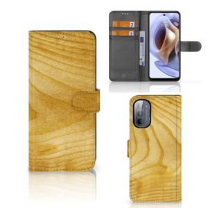 Motorola Moto G31 | G41 Book Style Case Licht Hout