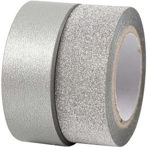 Zilver glitter tape 2 rollen