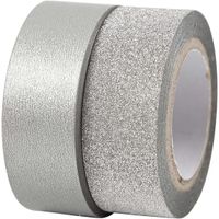 Zilver glitter tape 2 rollen