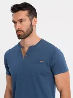 Italian Style - Poloshirt Heren - Suéde - Blauw - Italianstyle Italian Style - Poloshirt Heren - Suéde - Blauw - Italianstyle