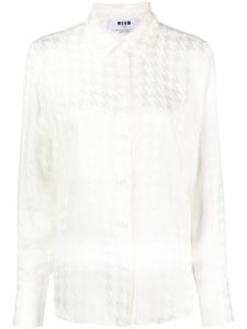 MSGM chemise à motif pied-de-poule - Blanc