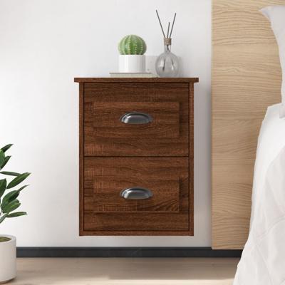 Nachtkastjes 2 st wandgemonteerd 41,5x36x53 cm bruin eikenkleur