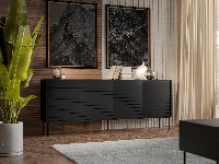 Dressoir HEPRANI 4 deuren zwart