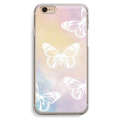 White butterfly: iPhone 6 / 6S Transparant Hoesje