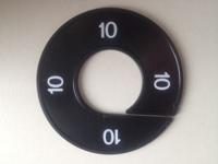 Maatring 9cm zwart/wit 10