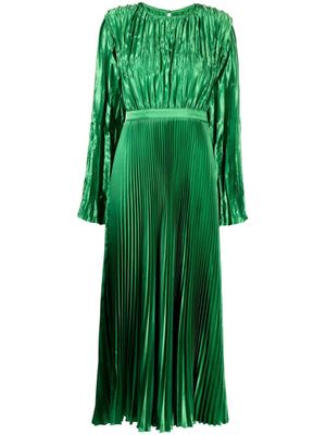 L'IDÉE robe plissée à manches longues - Vert