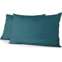 Set van 2 kussenslopen - HOME LINGE PASSION - HP72087 - 82 g microvezel - 50 x 70 cm - Eendenblauw
