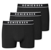 Schiesser Boxershorts 95/5 zwart 3-pack
