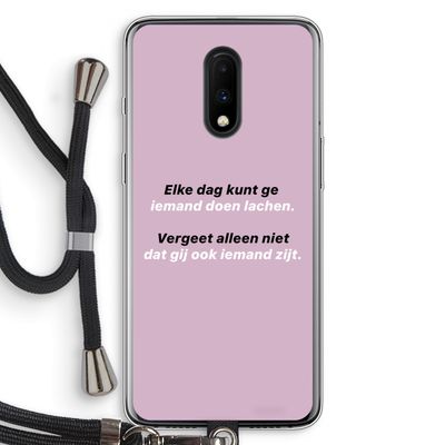 gij zijt ook iemand: OnePlus 7 Transparant Hoesje met koord