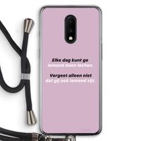 gij zijt ook iemand: OnePlus 7 Transparant Hoesje met koord