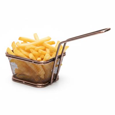 Cosy & Trendy Patatmandje - antiek brons - metaal - mini frituurmandje - L19xB9xH14 cm