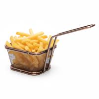 Cosy & Trendy Patatmandje - antiek brons - metaal - mini frituurmandje - L19xB9xH14 cm