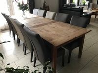 Set van 10 leren eetkamerstoelen - met houten poten - bruin leer - Echt leer, Landelijk, ontdek de vele Leersoorten en Kleuren bij ShopX
