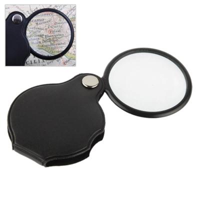10 stuks 5 X 50mm Vergrootglas Pocket vouwen Vergrootglas Loupe zak Spiegel(Black)