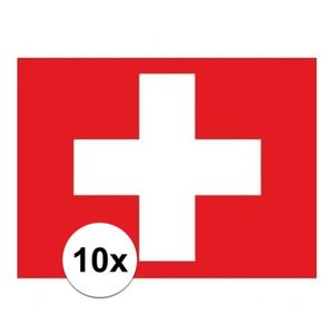 10x stuks Vlag Zwitserland stickers