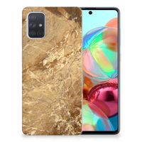 Samsung Galaxy A71 TPU Siliconen Hoesje Marmer Creme