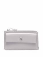 Givenchy porte-monnaie en cuir à plaque logo - Gris