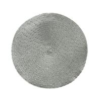 1x stuks ronde placemats zilver 38 cm van kunststof - Placemats - thumbnail