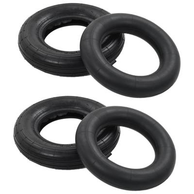 VidaXL 4-delige kruiwagenbanden- en binnenbandenset 3.50-8 4pr rubber