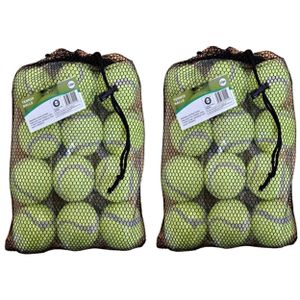 Tennisballen voordeelpakket - 24x stuks - geel - rubber/katoen