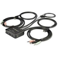 StarTech.com 2-poorts HDMI KVM switch met geïntegreerde kabels USB 4K 60Hz - thumbnail