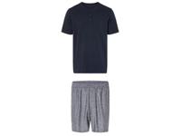 LIVERGY Korte heren pyjama (M (48/50), Donkerblauw/grijs)