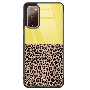 Samsung Galaxy S20 FE glazen hardcase - Luipaard geel