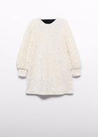 Abel & Lula winter jurk meisjes - wit - velvet - pailletten