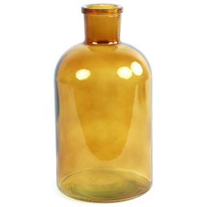 Countryfield vaas - goudgeel - glas - apotheker fles - D14 x H27 cm   -