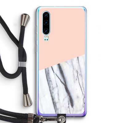 A touch of peach: Huawei P30 Transparant Hoesje met koord