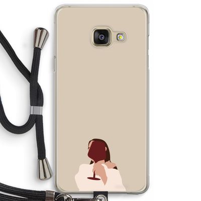 I drink wine: Samsung Galaxy A3 (2016) Transparant Hoesje met koord