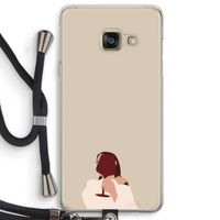 I drink wine: Samsung Galaxy A3 (2016) Transparant Hoesje met koord