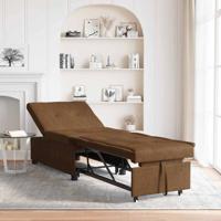 Slaapbank Bruin 67 x 194 x 38 cm Faux suede leer