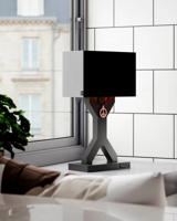 Zwarte tafellamp met stoffen kap E27 fitting en schakelaar &apos;By Rydens Yes We Can&apos;