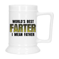 Cadeau Bierpul voor papa - geel - beste vader - keramiek - 530 ml - Vaderdag   -