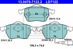 Remmenset, remschijf ATE, Remschijftype: Geventileerd, Inbouwplaats: Vooras, u.a. für Audi, Skoda, VW, Seat