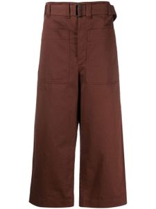 LEMAIRE pantalon en lin mélangé à coupe ample - Marron