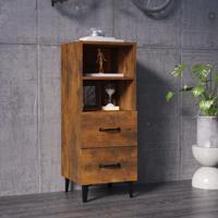 Dressoir 34,5x34x90 cm bewerkt hout gerookt eikenkleurig - thumbnail
