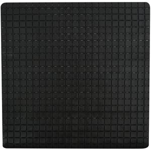 MSV Douche/bad anti-slip mat badkamer - rubber - zwart - 54 x 54 cm   -