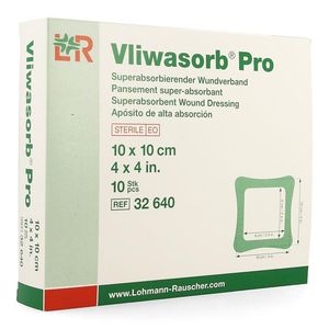 Vliwasorb Pro Verband 10x10cm 10 32640