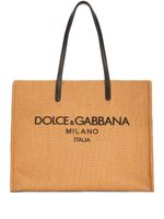 Dolce & Gabbana sac cabas à logo brodé - Tons neutres - thumbnail