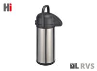 Haushalt Pomp Thermoskan met dispenser - 3 liter - Pomp - RVS