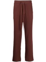 Nanushka pantalon nervuré à coupe droite - Marron