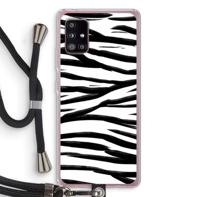 Zebra pattern: Samsung Galaxy A51 5G Transparant Hoesje met koord