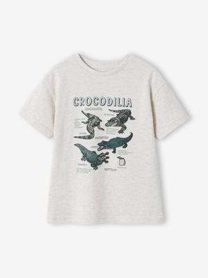 T-shirt met korte mouwen voor jongens gemêleerd wit