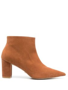 Stuart Weitzman bottines Stuart 75 mm à fermeture zippée - Marron