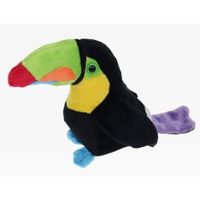 Pluche gekleurde toekan vogel knuffel 15 cm speelgoed - thumbnail