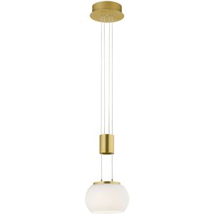 LED Hanglamp - Hangverlichting - Trion Maliba - 8W - 1-lichts - Warm Wit 3000K - Dimbaar - Rond - Mat Goud - Aluminium