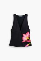 Bloemen T-shirt - BLACK - M